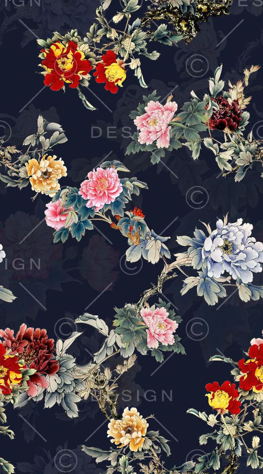 花卉印花华亿平台图片