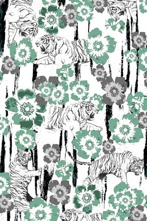 动物纹 花卉印花华亿平台图片