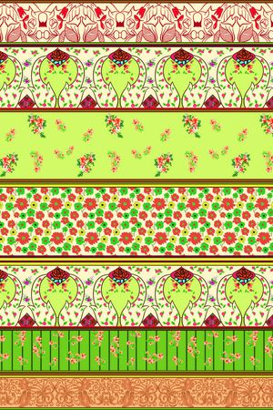 手绘女装定位横条花印花华亿平台图片