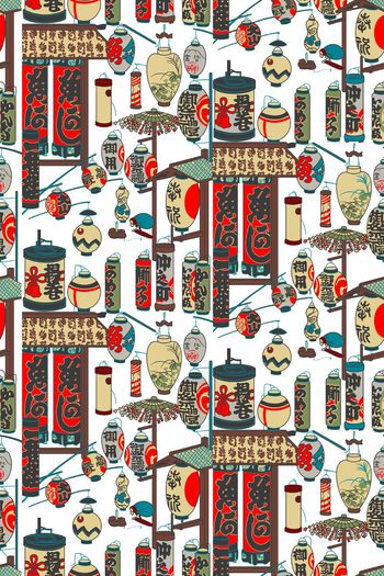 573390-中国风手绘古代灯笼 