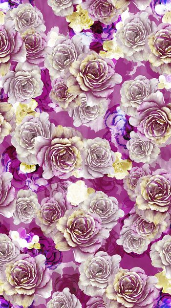 573407-创意 时尚 花卉 喷绘 满版 水彩