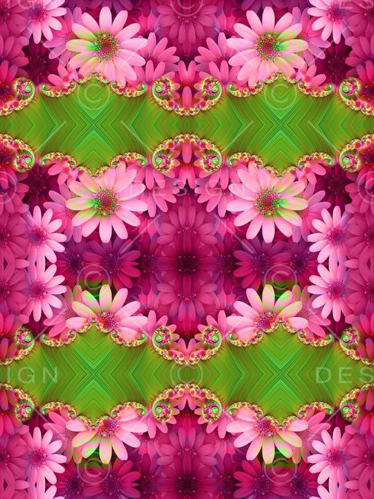 手绘幻彩定位雏菊印花华亿平台图片