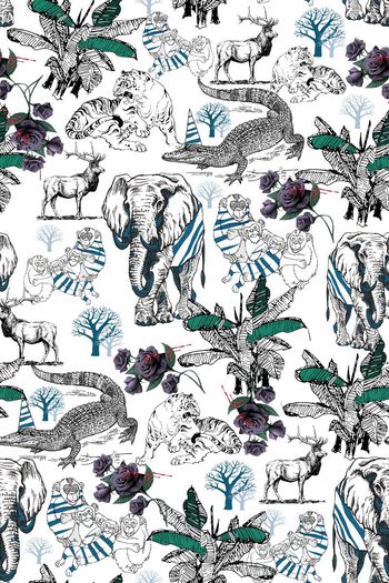 573502-原创时尚潮牌丛林动物猴子猴年趣味森