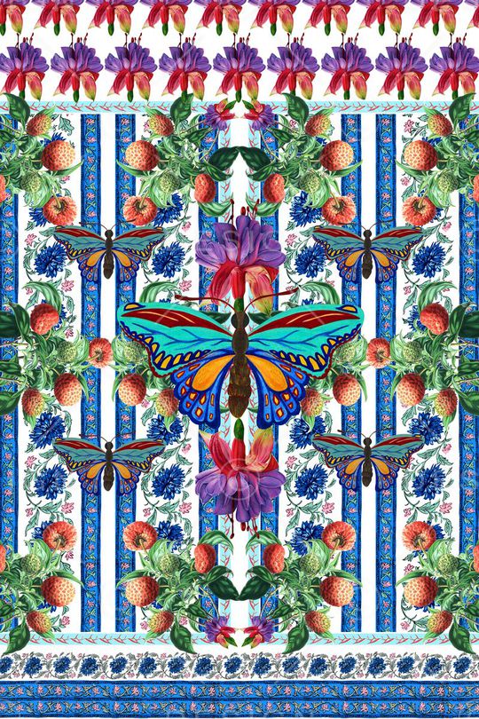 田园风印花华亿平台图片