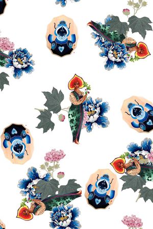 现代中国风印花华亿平台图片