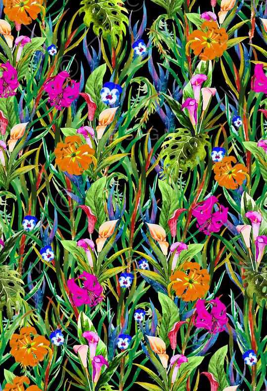 热带风情印花华亿平台图片