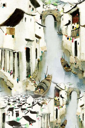 水彩画印花华亿平台图片