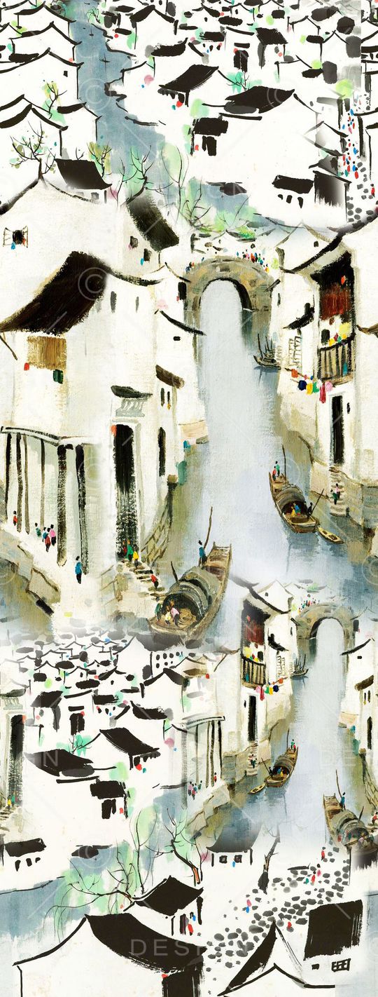 水彩画印花华亿平台图片