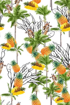 热带风情印花华亿平台图片