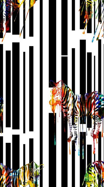 休闲时尚 抽象 炫彩 动物纹理 几何 黑白简洁印花华亿平台图片