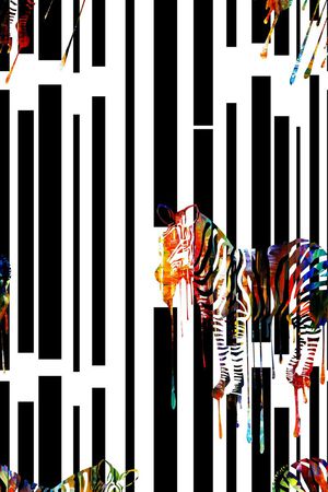 休闲时尚 抽象 炫彩 动物纹理 几何 黑白简洁印花华亿平台图片