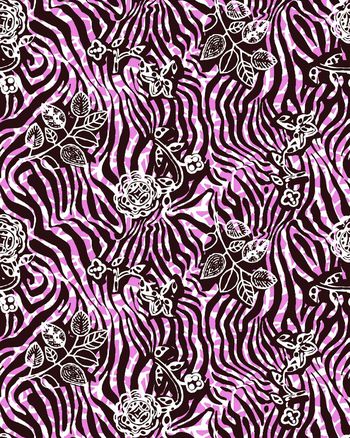 574608-田园清新风格四方连续斑马花无缝