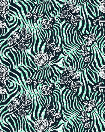 574609-田园清新风格四方连续斑马花无缝