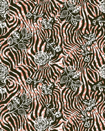 574610-田园清新风格四方连续斑马花无缝