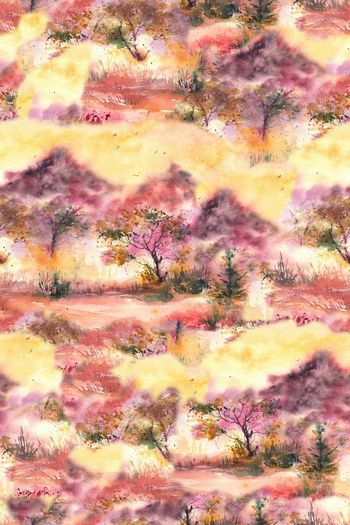 574619-原创创意水彩画森林风景数码印花