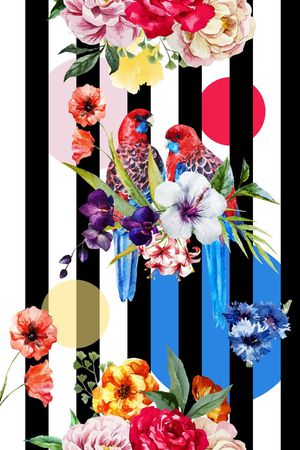 夏季服饰热带印花华亿平台图片