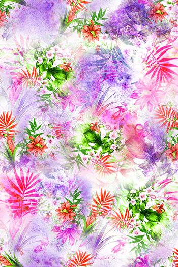 574637-创意抽象水彩花拼接华亿平台 