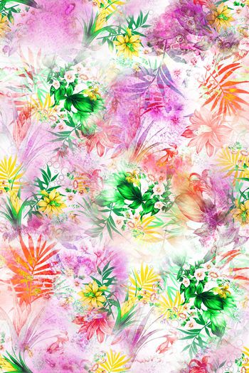 574638-创意抽象水彩花拼接华亿平台 