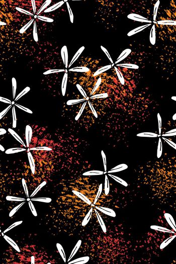 574711-简笔花卉艺术斑点笔触秋冬高端女装花