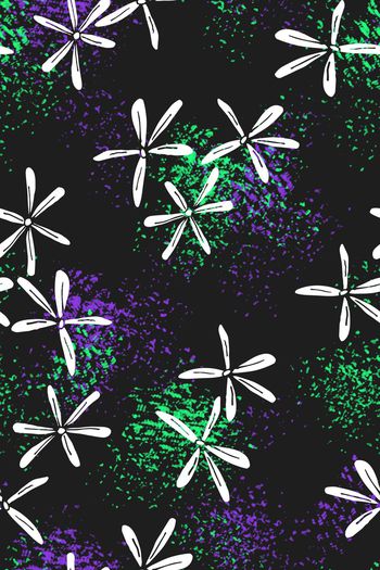 574712-简笔花卉艺术斑点笔触秋冬高端女装花