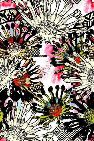 女装手绘欧式民族风印花华亿平台图片