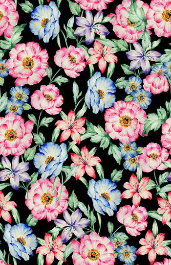 575000-手绘大花女装沙发布