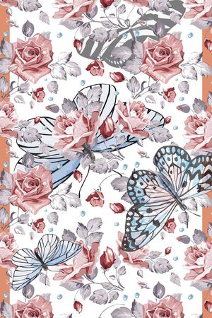 大花卉印花华亿平台图片