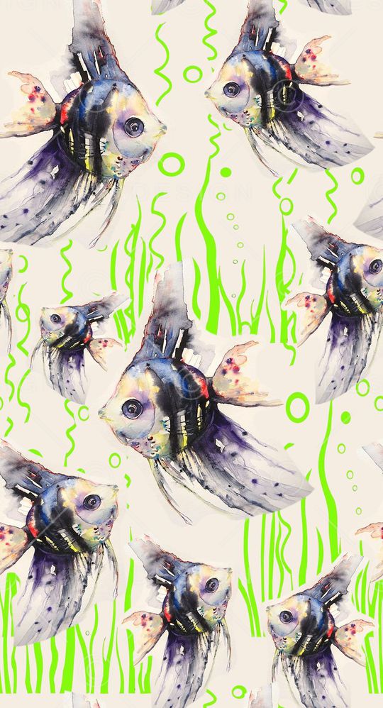 鱼儿自在飘印花华亿平台图片