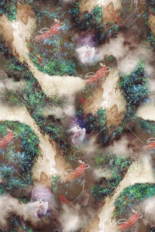 绿叶印花华亿平台图片