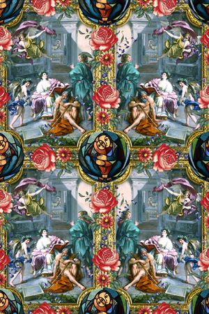 宫廷风格印花华亿平台图片