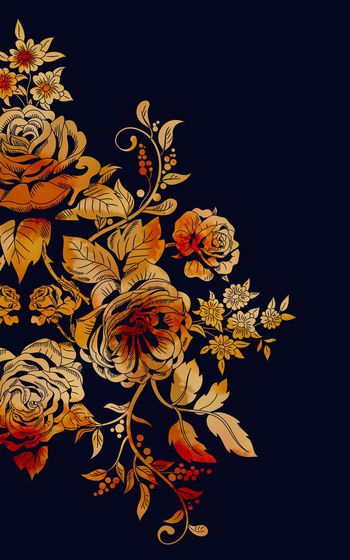 575172-靛蓝花卉玫瑰花定位男装西装衬衫T恤