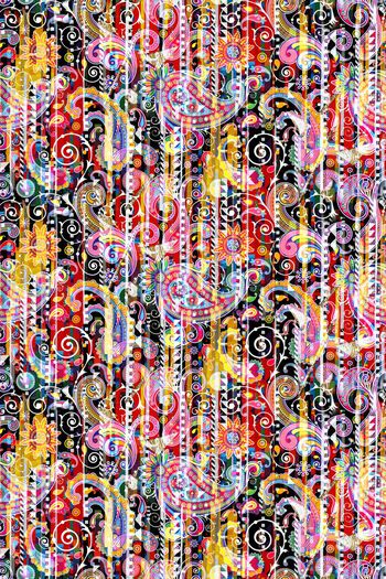 575206-几何色块水彩条纹 火腿花佩斯里纹样