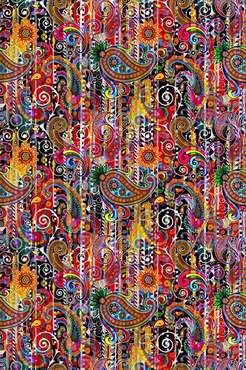 575207-几何色块水彩条纹 火腿花佩斯里纹样