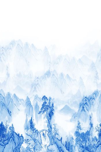 575298-大牌水墨风景印花设计