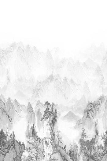 575299-大牌水墨风景印花设计