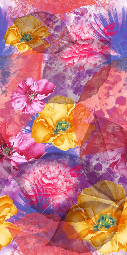 花卉印花华亿平台图片