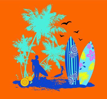 575452-T恤位置花海边冲浪