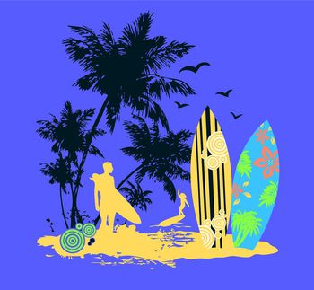 575453-T恤位置花海边冲浪