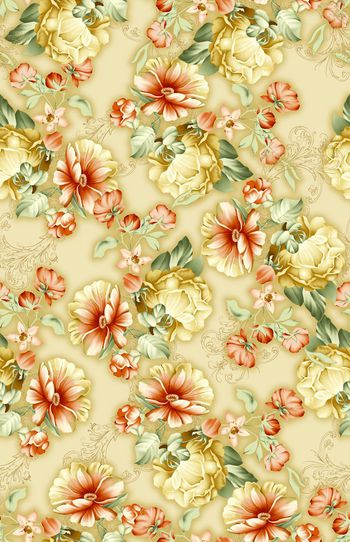 575465-手绘玫瑰大花朵女装