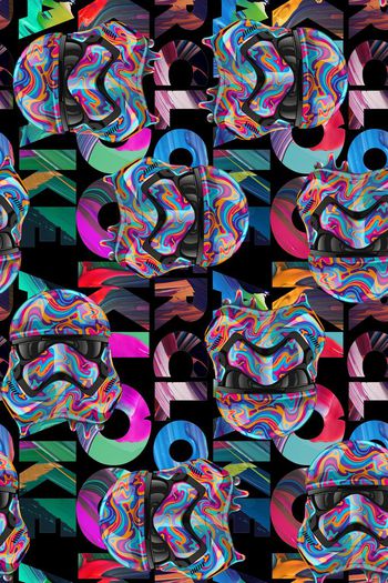 575468-炫彩几何星球大战英文字母