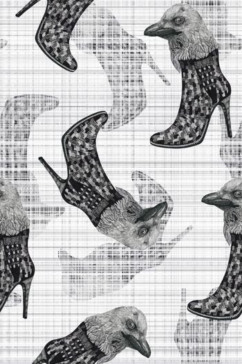 575664-高跟鞋老鹰鹰头麻布黑白灰肌理纹理