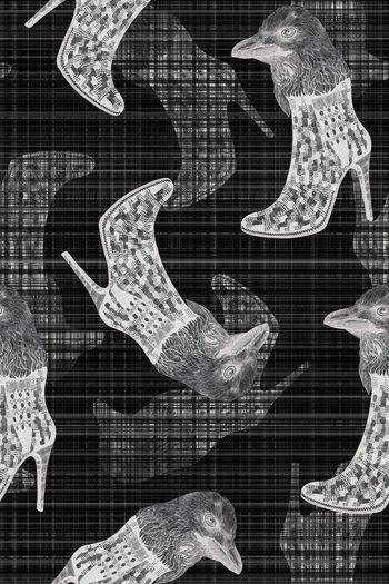 575666-高跟鞋老鹰鹰头麻布黑白灰肌理纹理