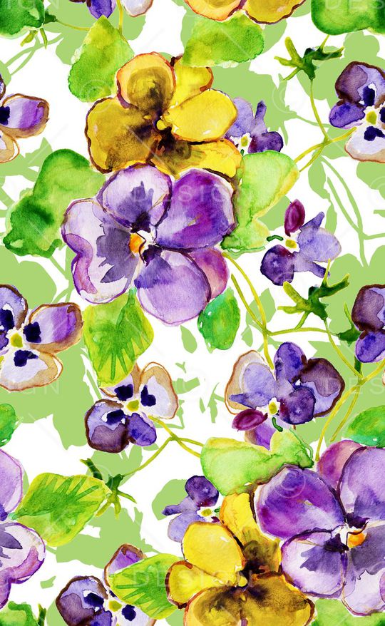 水彩画印花华亿平台图片