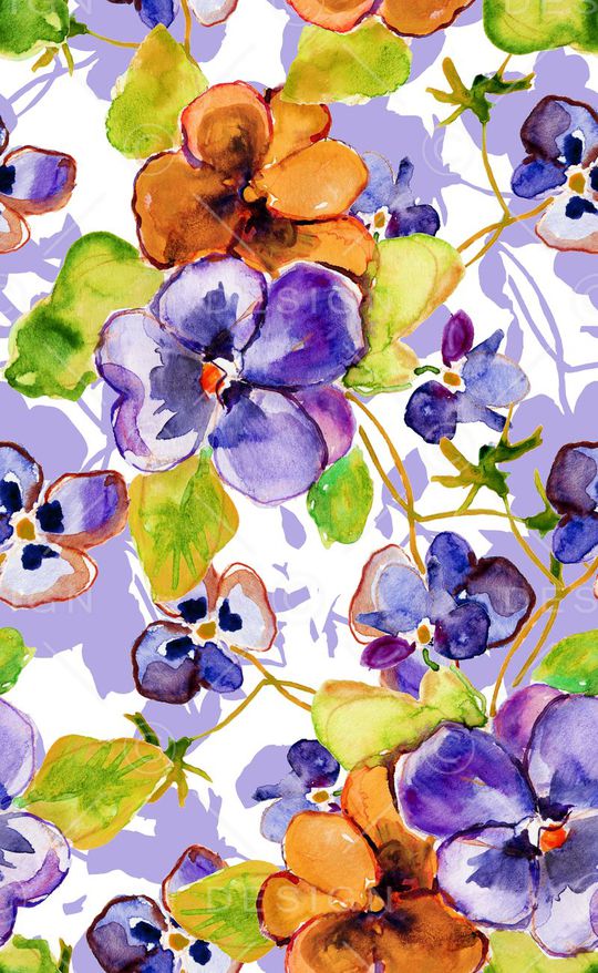 水彩画印花华亿平台图片