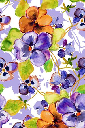 水彩画印花华亿平台图片