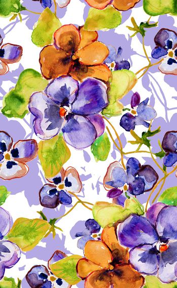 575675-欧美流行时尚水彩花卉