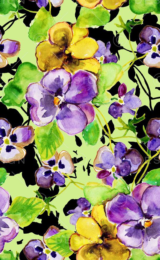 水彩画印花华亿平台图片