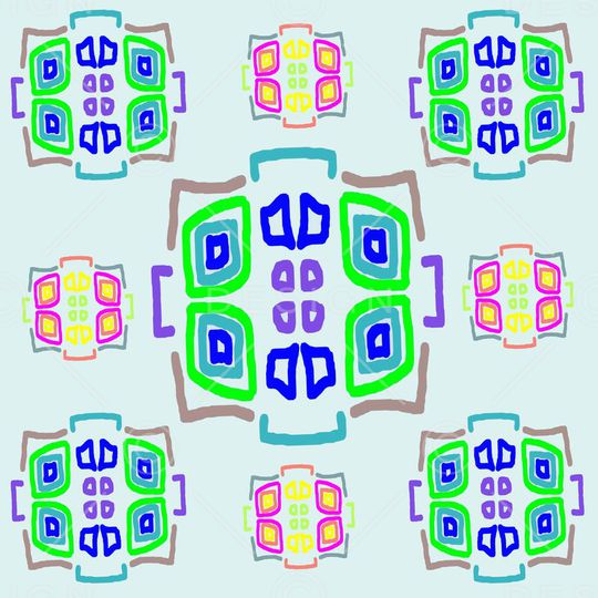 几何图案印花华亿平台图片