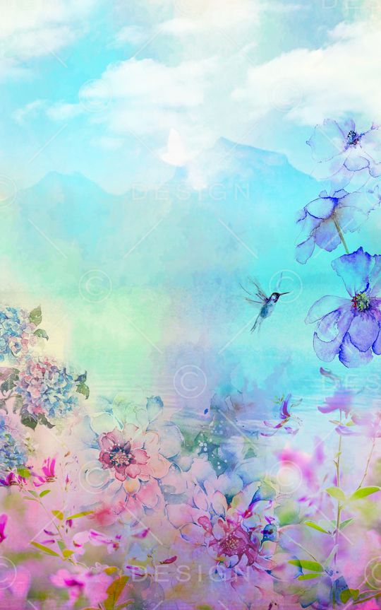 梦幻水彩印花华亿平台图片