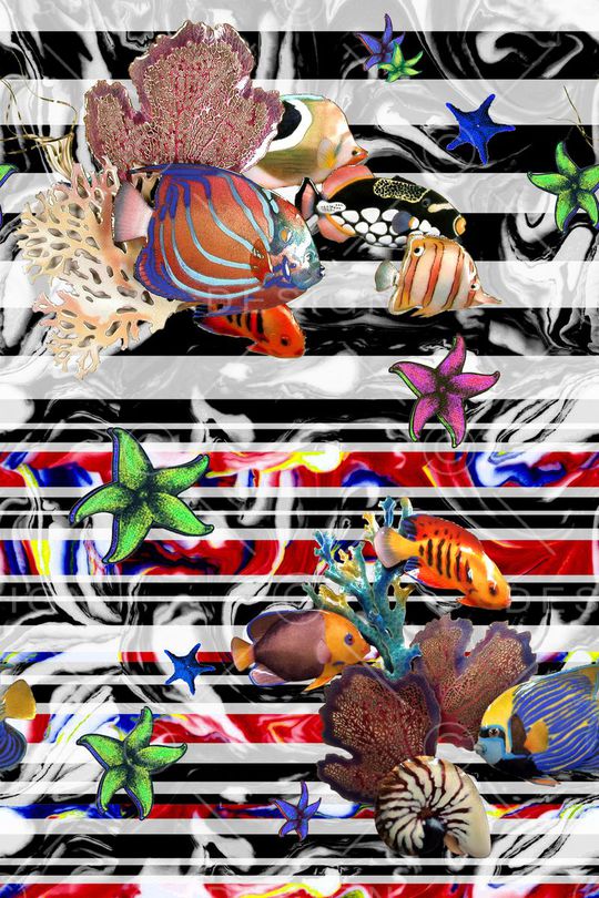 海洋风印花华亿平台图片